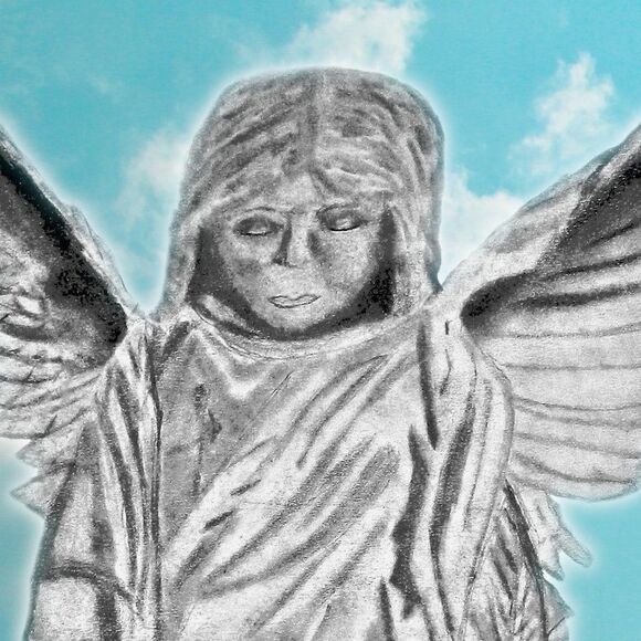 Hand Crafted Angel Clouds Framed Art Print Wall Decoration 8x10 inch - Picture 2 of 6